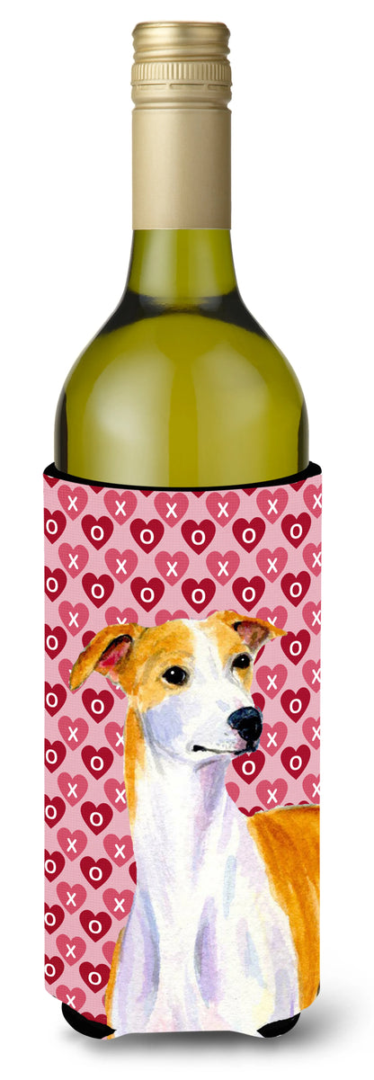 Hearts Love and Valentine's Day Design with Dog Wine Bottle Hugger