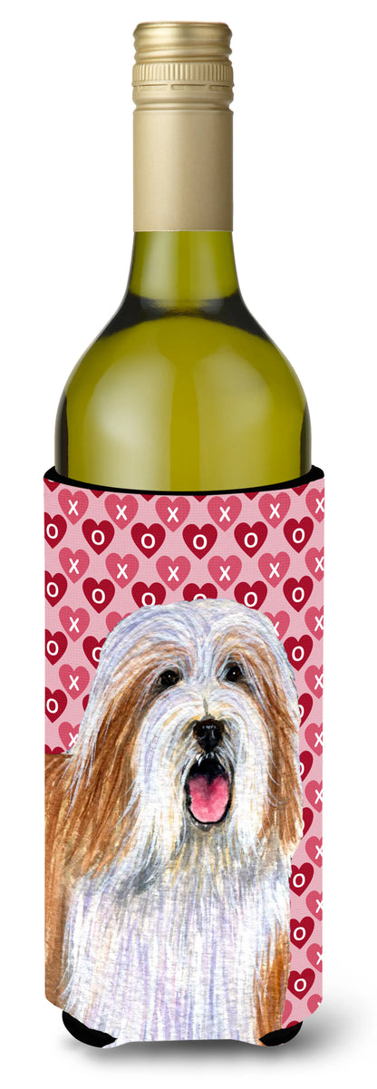 Hearts Love and Valentine's Day Design with Dog Wine Bottle Hugger