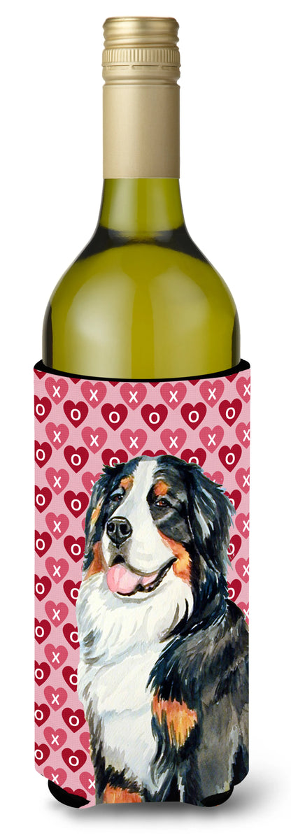 Hearts Love and Valentine's Day Design with Dog Wine Bottle Hugger