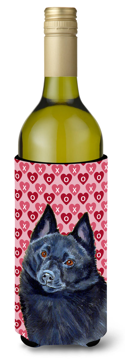 Hearts Love and Valentine's Day Design with Dog Wine Bottle Hugger