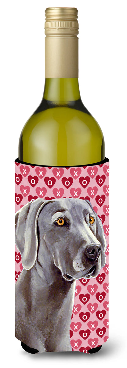 Hearts Love and Valentine's Day Design with Dog Wine Bottle Hugger