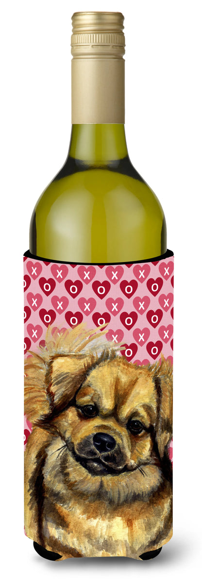 Hearts Love and Valentine's Day Design with Dog Wine Bottle Hugger