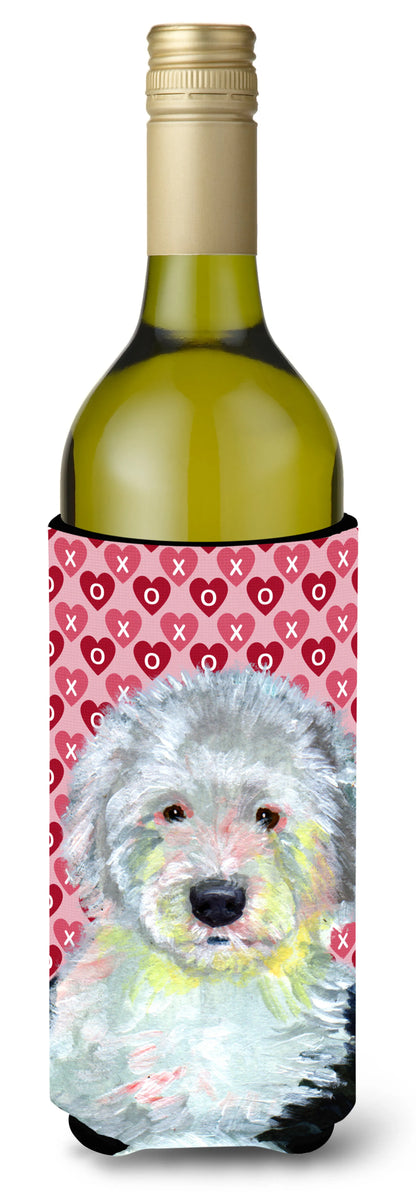 Hearts Love and Valentine's Day Design with Dog Wine Bottle Hugger