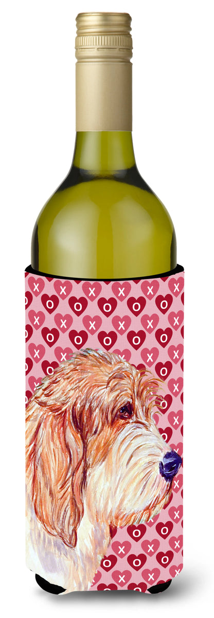 Hearts Love and Valentine's Day Design with Dog Wine Bottle Hugger