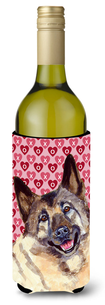 Hearts Love and Valentine's Day Design with Dog Wine Bottle Hugger