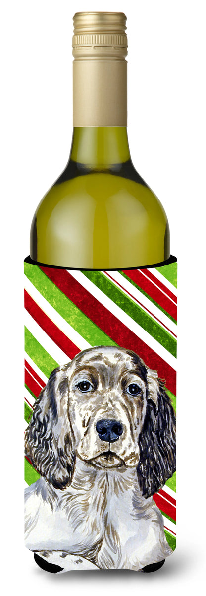 Candy Cane Holiday Christmas Design with Dog Wine Bottle Hugger