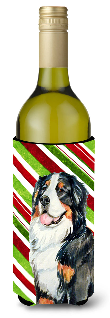 Candy Cane Holiday Christmas Design with Dog Wine Bottle Hugger