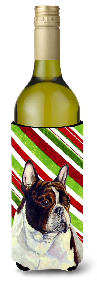 Candy Cane Holiday Christmas Design with Dog Wine Bottle Hugger