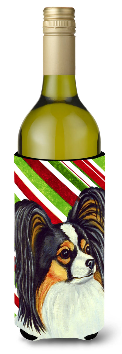 Candy Cane Holiday Christmas Design with Dog Wine Bottle Hugger