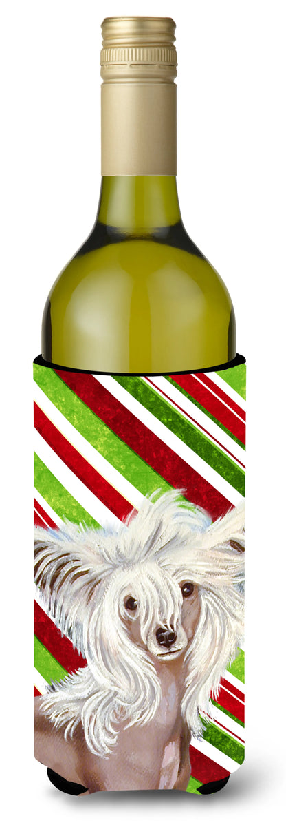 Candy Cane Holiday Christmas Design with Dog Wine Bottle Hugger