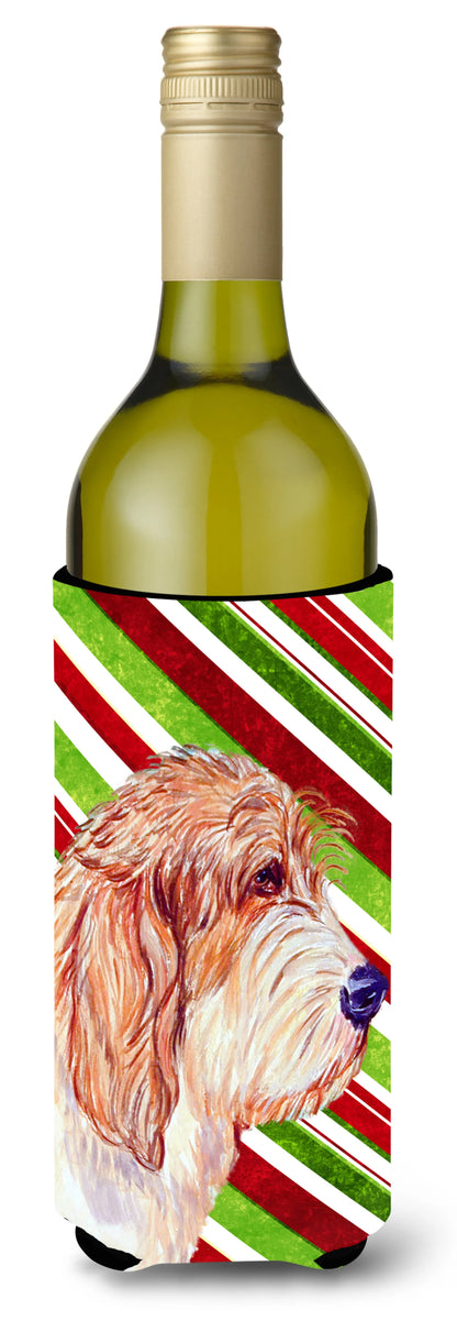 Candy Cane Holiday Christmas Design with Dog Wine Bottle Hugger