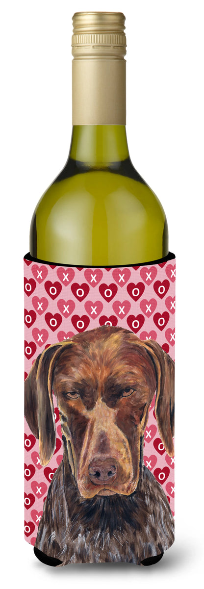 Hearts Love and Valentine's Day Design with Dog Wine Bottle Hugger