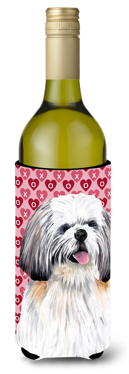 Hearts Love and Valentine's Day Design with Dog Wine Bottle Hugger