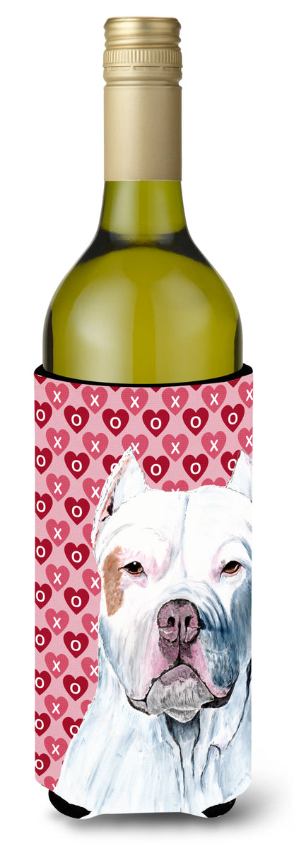 Hearts Love and Valentine's Day Design with Dog Wine Bottle Hugger