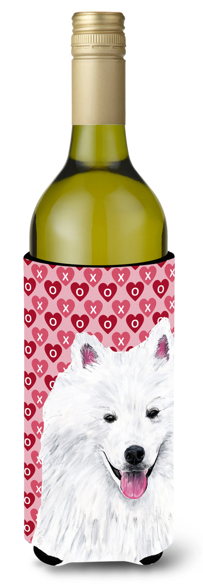 Hearts Love and Valentine's Day Design with Dog Wine Bottle Hugger