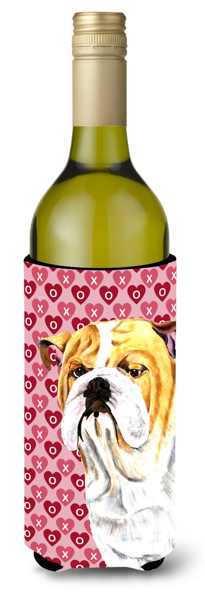 Hearts Love and Valentine's Day Design with Dog Wine Bottle Hugger