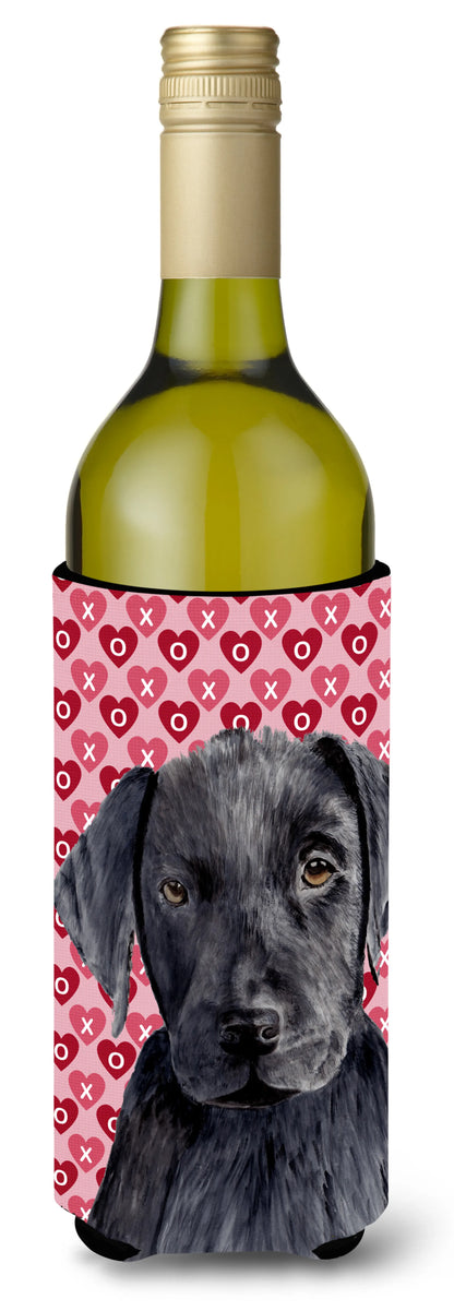 Hearts Love and Valentine's Day Design with Dog Wine Bottle Hugger