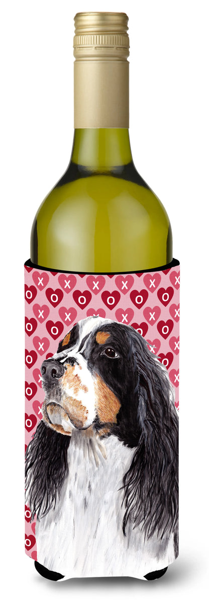 Hearts Love and Valentine's Day Design with Dog Wine Bottle Hugger