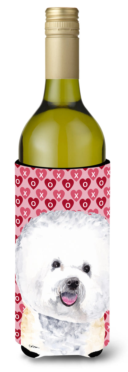 Hearts Love and Valentine's Day Design with Dog Wine Bottle Hugger