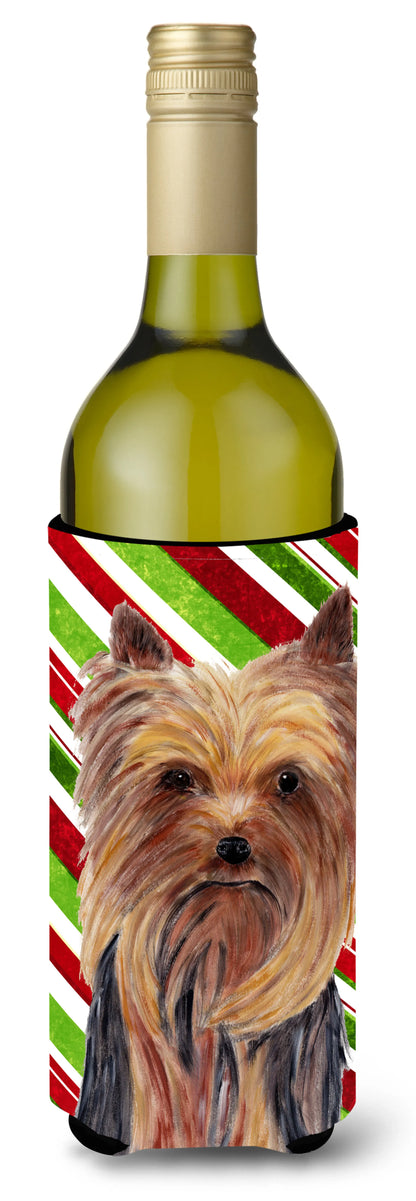 Candy Cane Christmas Design with Dog Wine Bottle Hugger