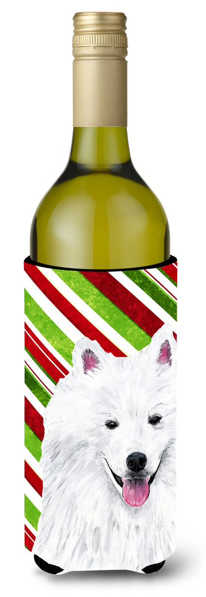 Candy Cane Christmas Design with Dog Wine Bottle Hugger