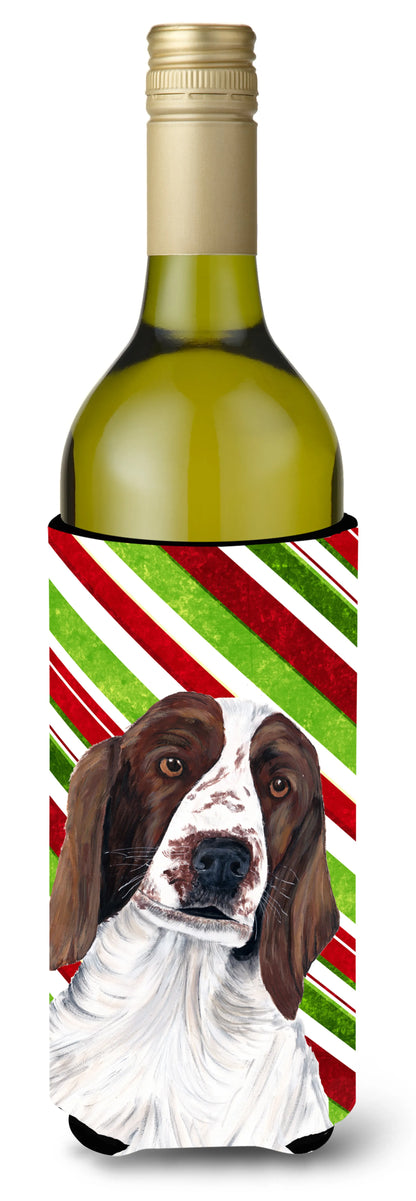 Candy Cane Christmas Design with Dog Wine Bottle Hugger