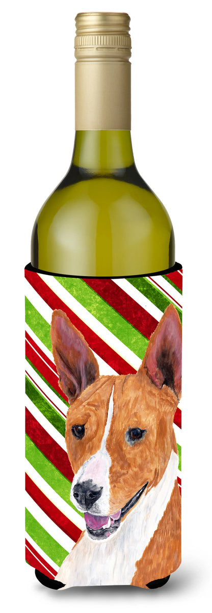 Candy Cane Christmas Design with Dog Wine Bottle Hugger