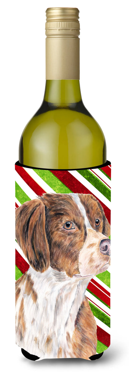 Candy Cane Christmas Design with Dog Wine Bottle Hugger