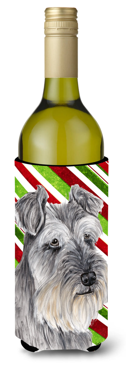 Candy Cane Christmas Design with Dog Wine Bottle Hugger