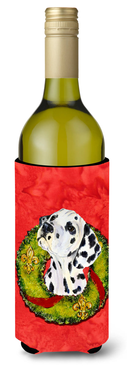 Christmas Wreath Design with Dog Wine Bottle Hugger