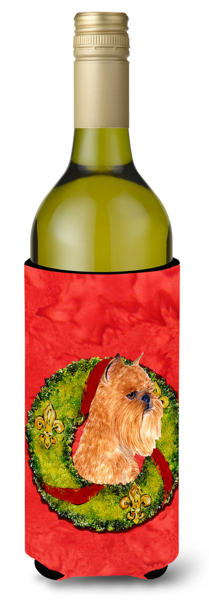 Christmas Wreath Design with Dog Wine Bottle Hugger