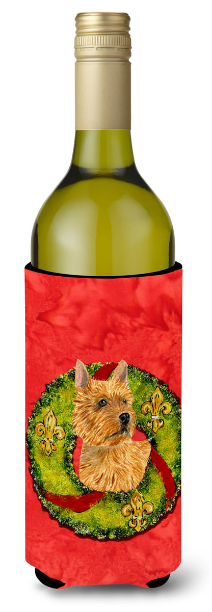 Christmas Wreath Design with Dog Wine Bottle Hugger