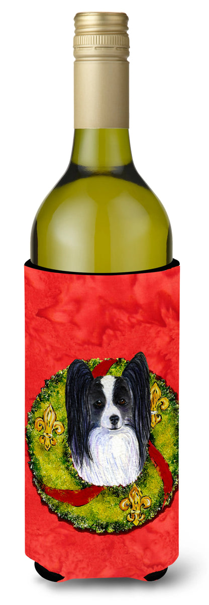 Christmas Wreath Design with Dog Wine Bottle Hugger