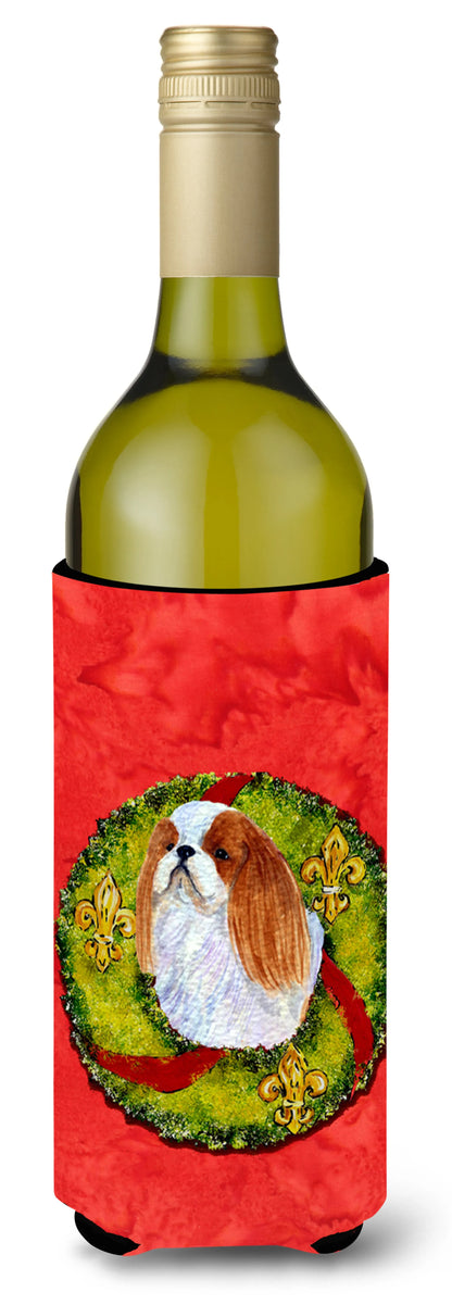 Christmas Wreath Design with Dog Wine Bottle Hugger