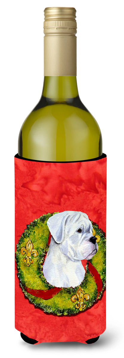 Christmas Wreath Design with Dog Wine Bottle Hugger