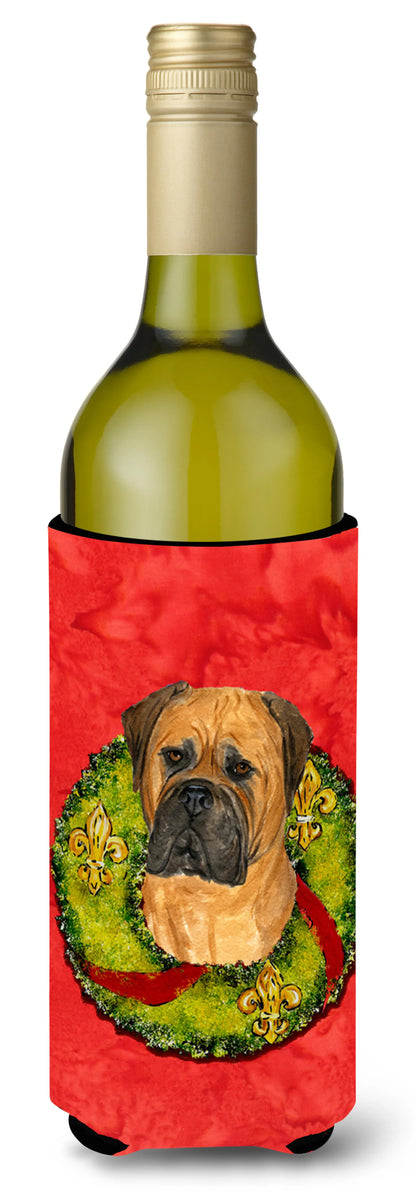 Christmas Wreath Design with Dog Wine Bottle Hugger