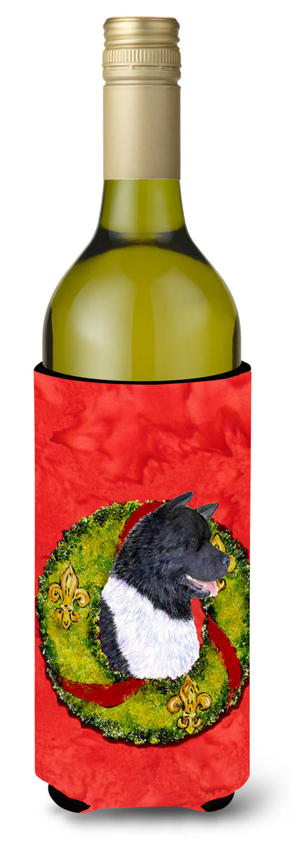 Christmas Wreath Design with Dog Wine Bottle Hugger