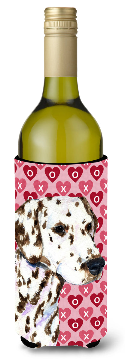 Hearts Love and Valentine's Day Design with Dog Wine Bottle Hugger