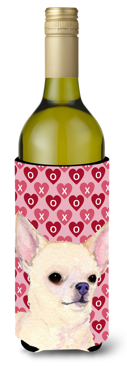 Hearts Love and Valentine's Day Design with Dog Wine Bottle Hugger