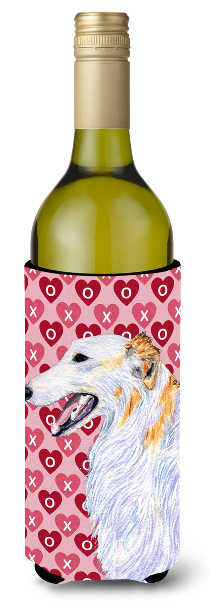 Hearts Love and Valentine's Day Design with Dog Wine Bottle Hugger