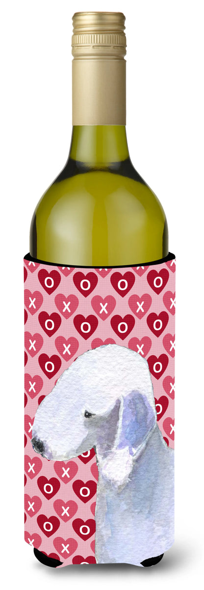 Hearts Love and Valentine's Day Design with Dog Wine Bottle Hugger