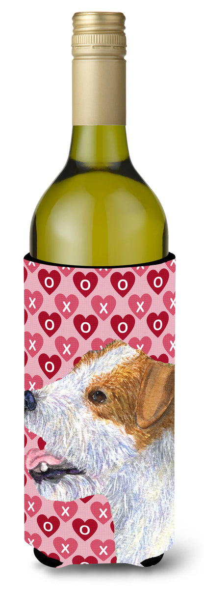 Hearts Love and Valentine's Day Design with Dog Wine Bottle Hugger