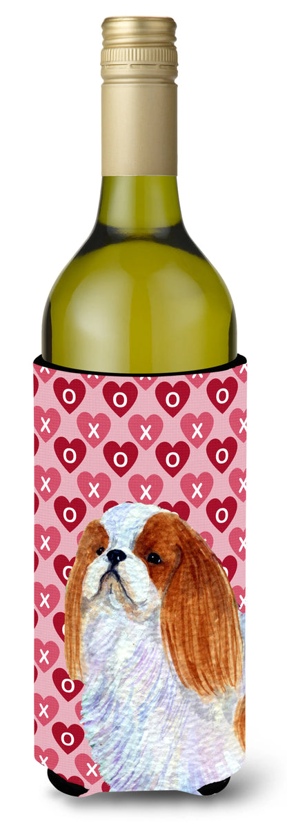 Hearts Love and Valentine's Day Design with Dog Wine Bottle Hugger