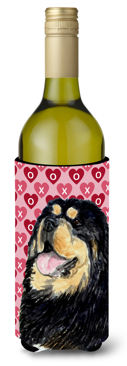 Hearts Love and Valentine's Day Design with Dog Wine Bottle Hugger