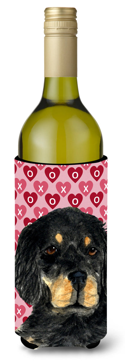 Hearts Love and Valentine's Day Design with Dog Wine Bottle Hugger