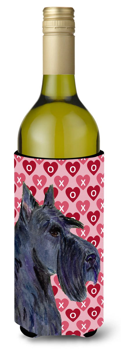 Hearts Love and Valentine's Day Design with Dog Wine Bottle Hugger