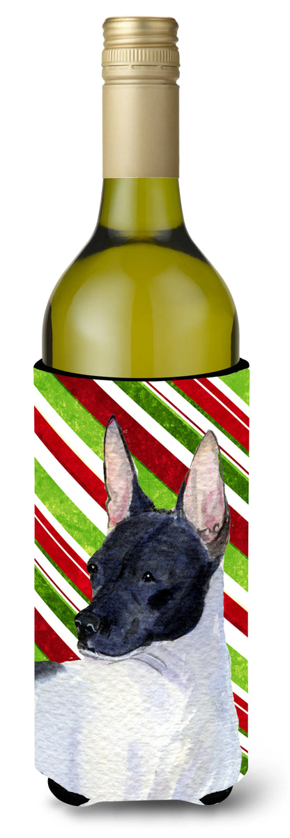 Candy Cane Christmas Design with Dog Wine Bottle Hugger