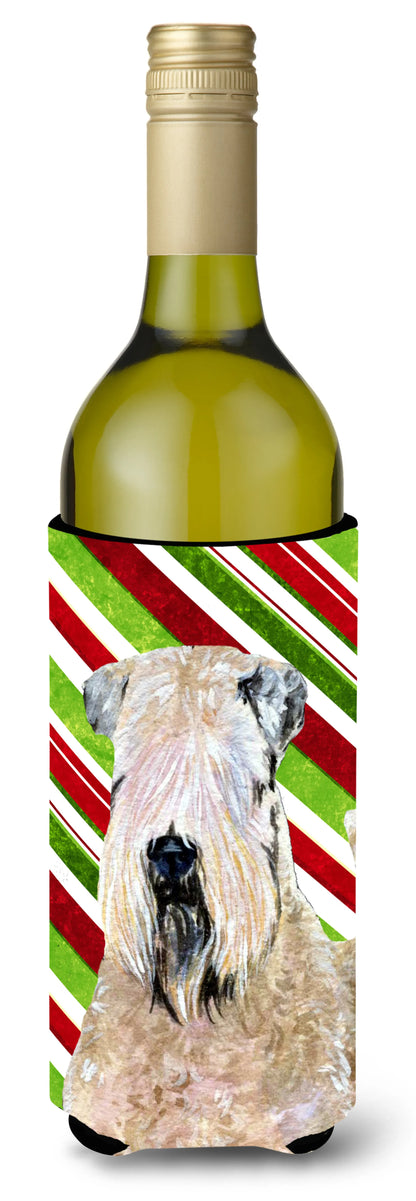 Candy Cane Christmas Design with Dog Wine Bottle Hugger