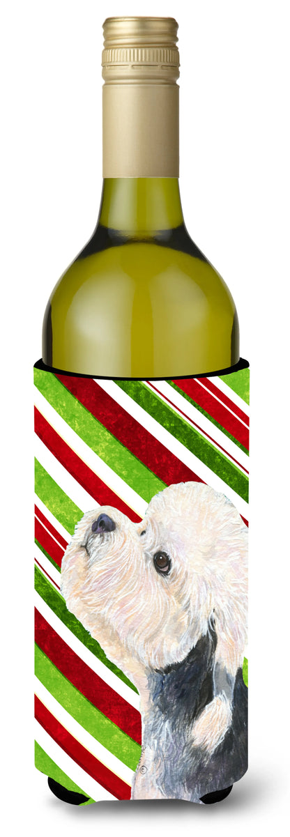 Candy Cane Christmas Design with Dog Wine Bottle Hugger