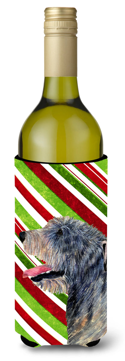 Candy Cane Christmas Design with Dog Wine Bottle Hugger